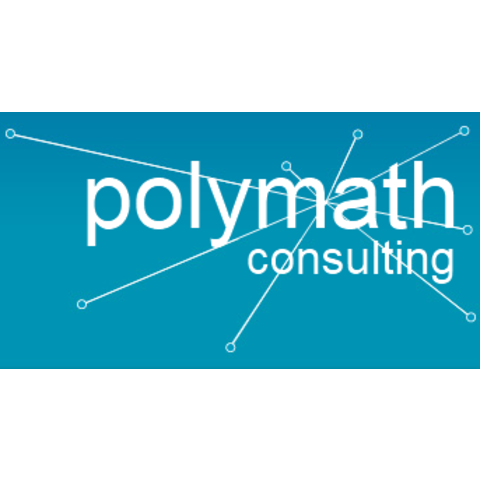 White on blue for small use poly logo